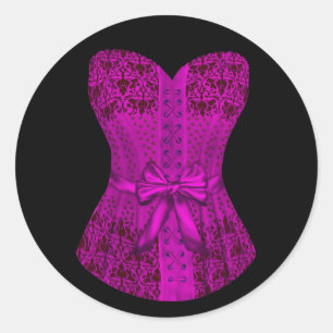 Elegant Hot Pink Corset Stickers