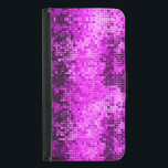 Elegant Hot Pink DiscoBall Glitter & Sparkles Samsung Galaxy S5 Wallet Case<br><div class="desc">Elegant hot pink tones black accent retro disco-ball glitter and sparkles. Available on other products. Fully customisable business card template.</div>