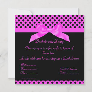 ELEGANT HOT PINK DOTTED BACHELORETTE INVITE