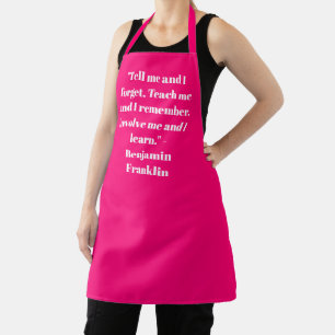 Elegant hot pink fuchsia custom name phrase quote  apron