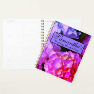 Elegant hot pink fuchsia pink purple flowers planner