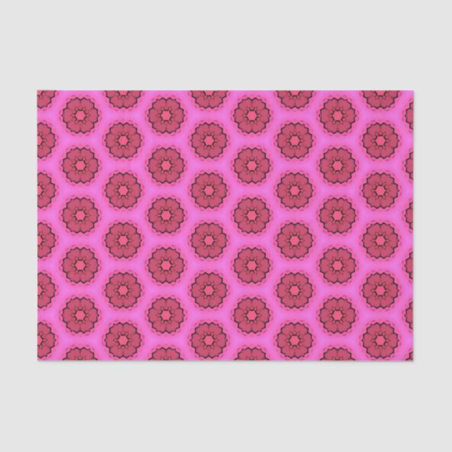 Elegant Hot Pink Geometric Pattern Girly Chic Tissue Paper (Front)