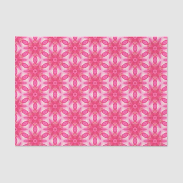 Elegant Hot Pink Geometric Pattern Girly Chic Tissue Paper (Front)