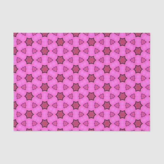 Elegant Hot Pink Geometric Pattern Girly Chic Tissue Paper (Front)