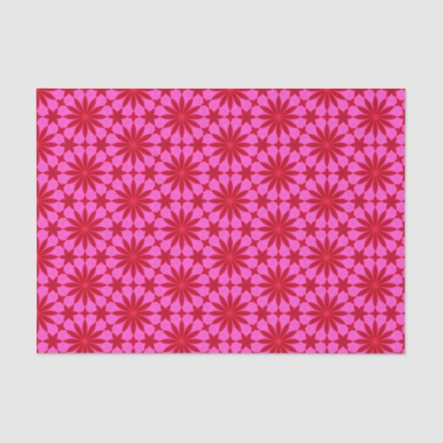Elegant Hot Pink Geometric Pattern Girly Chic Tissue Paper (Front)