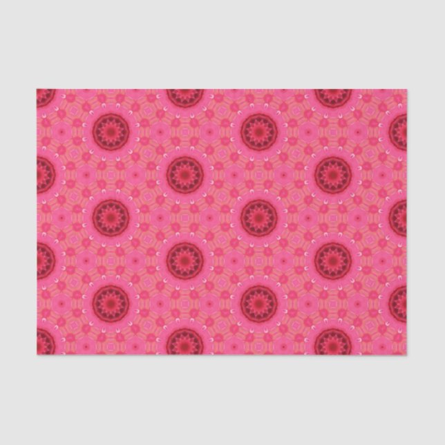 Elegant Hot Pink Geometric Pattern Girly Chic Tissue Paper (Front)