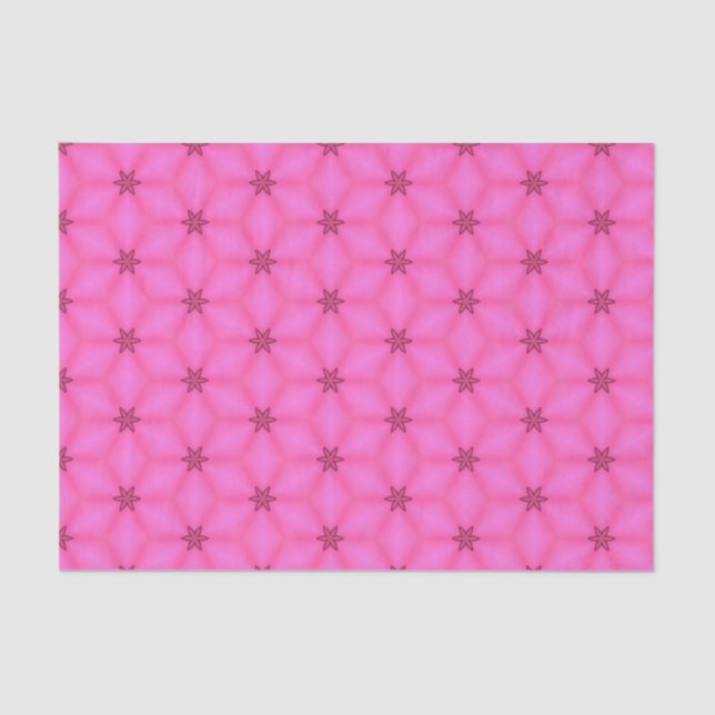 Elegant Hot Pink Geometric Pattern Girly Chic Tissue Paper (Front)