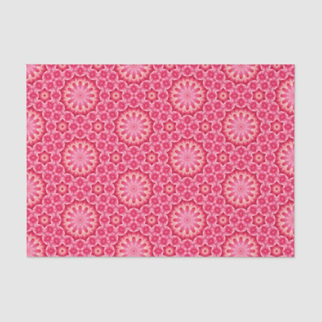 Elegant Hot Pink Geometric Pattern Girly Chic Tissue Paper (Front)