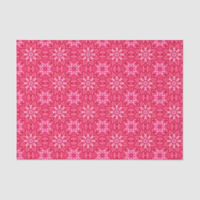 Elegant Hot Pink Geometric Pattern Girly Chic Tissue Paper (Front)