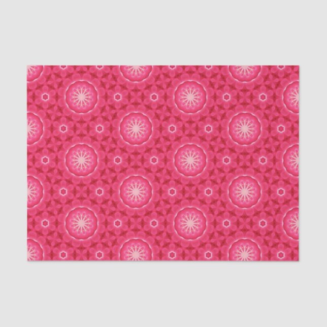 Elegant Hot Pink Geometric Pattern Girly Chic Tissue Paper (Front)