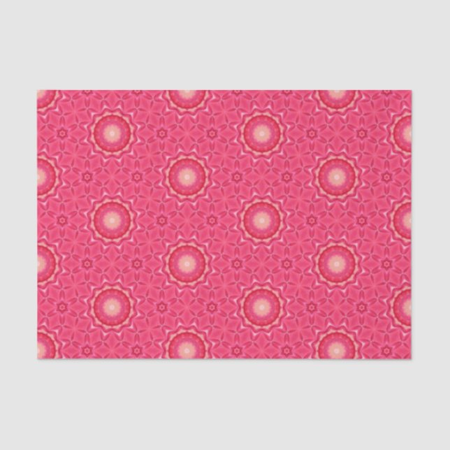 Elegant Hot Pink Geometric Pattern Girly Chic Tissue Paper (Front)