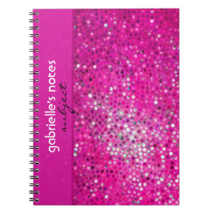 Elegant Hot Pink Glitter Pattern Notebook