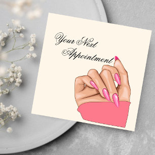 Elegant Hot Pink Nails Artist Appointment Card