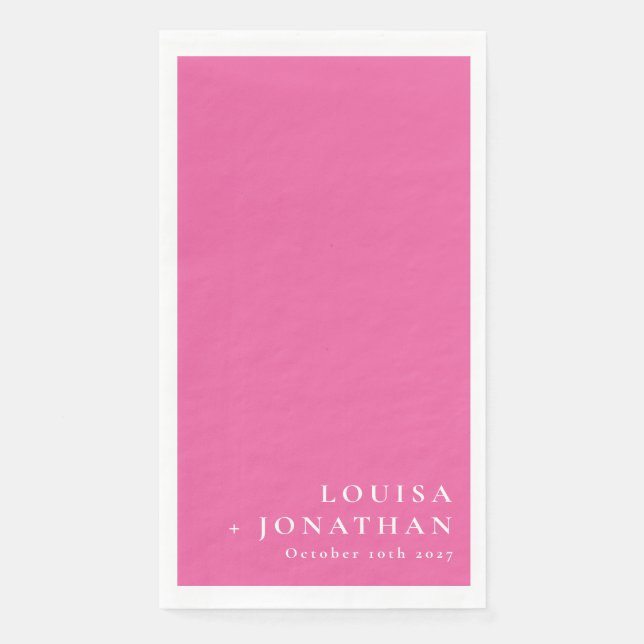 Elegant Hot Pink Trendy Minimal Custom Napkin (Front)