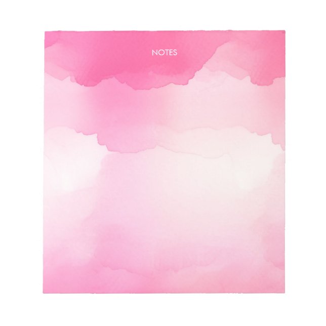 Elegant Hot Pink Watercolor Splash Personalised Notepad (Front)