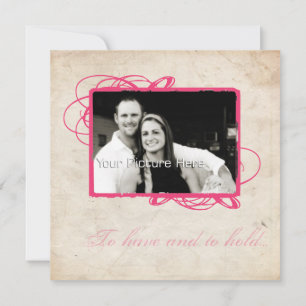 Elegant Hot Pink Wedding Invitation