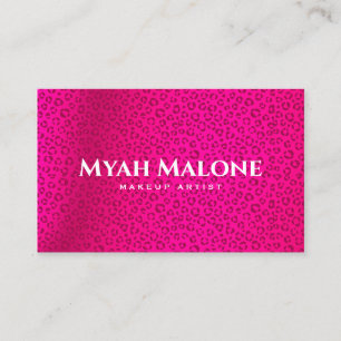 Elegant Hot pink Zebra Leopard Skin Business Card