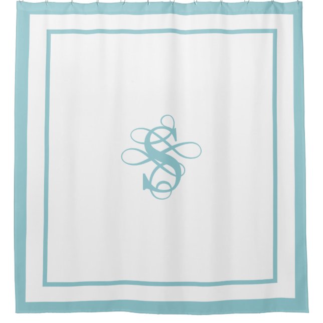 Elegant Hotel Chic Stylish Monogram Shower Curtain (Front)