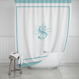 Elegant Hotel Chic Stylish Monogram Shower Curtain