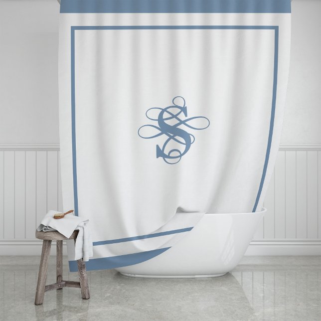 Elegant Hotel Chic Stylish Monogram Shower Curtain (Creator Uploaded)