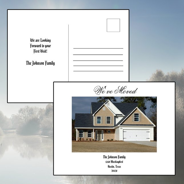 Elegant House Photo We Have Moved Announcement  Postcard (Creator Uploaded)