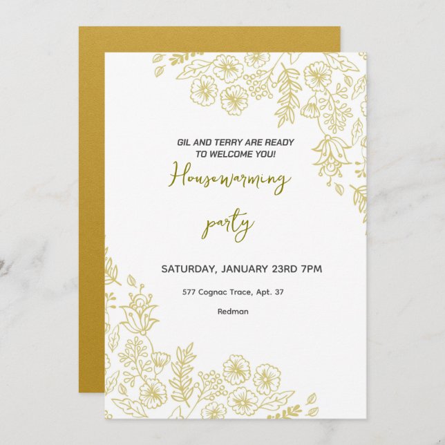 Elegant Housewarming Party Invitation (Front/Back)