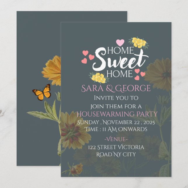 Elegant Housewarming Party Invitation  (Front/Back)