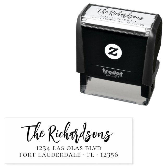 Elegant Housewarming Script Return Address Self-inking Stamp (In Situ)