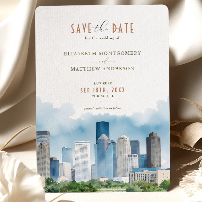 Elegant Houston, Texas Save-the-Date Invitation (Creator Uploaded)