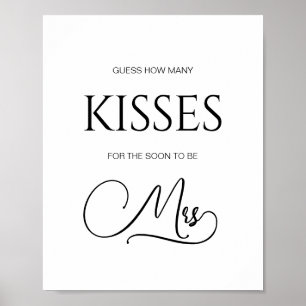 Elegant How Many Kisses Bridal Shower Game  Poster