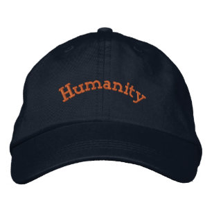 Elegant Humanity Gold Colour Text Embroidered Hat