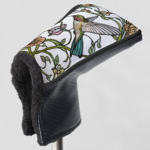 Elegant hummingbird artwork botanical boho chic golf head cover