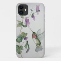 Elegant Hummingbird Garden Watercolor Painting