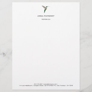 Elegant Hummingbird  Letterhead