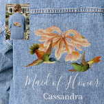 Elegant Hummingbird Maid of Honour Wedding Denim Jacket<br><div class="desc">Maid of Honour Elegant Vintage Hummingbird Watercolor Wedding Blue Jean Denim Jacket</div>