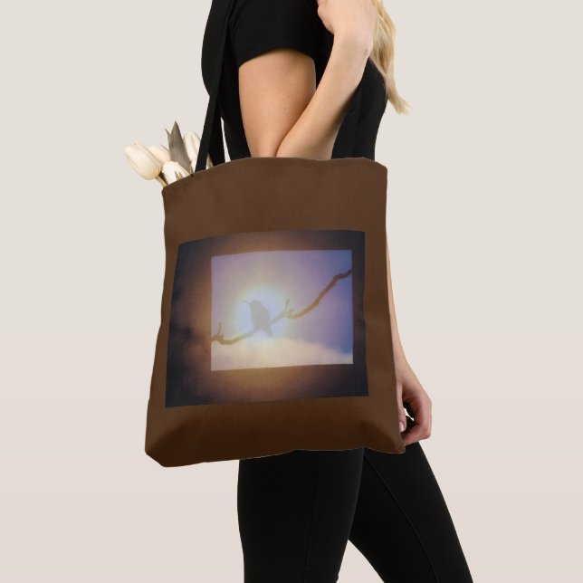 Elegant Hummingbird Modern Simple Tote Bag (Close Up)