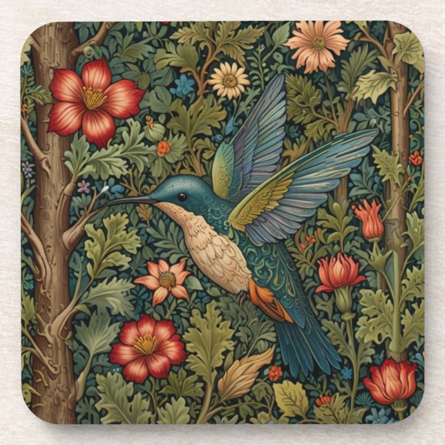 Elegant hummingbird romantic boho chic coaster (Front)