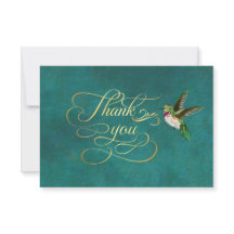 Elegant Hummingbird Thank You Invitation Cards