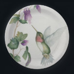 Elegant Hummingbird Watercolor Cream Pink Flower Paper Plate<br><div class="desc">Be inspired by an elegant hummingbird garden design on a paper plate. Created from my original watercolour painting,  the image will brighten the special day for gardeners or bird lovers! Fashionable cream and pink colors make a stylish and chic look on your party table.</div>
