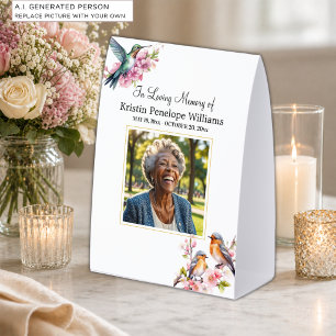 Elegant Hummingbirds Floral Photo Funeral