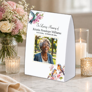 Elegant Hummingbirds Floral Photo Funeral