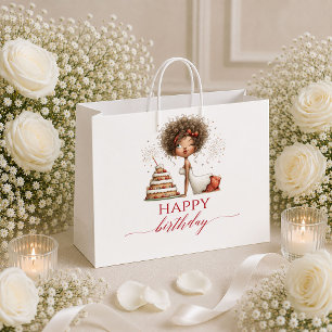 Elegant Humour Woman Burgundy Red Birthday gift ba Large Gift Bag