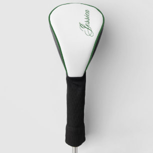 Elegant Hunter Green Script Font Golf Head Cover