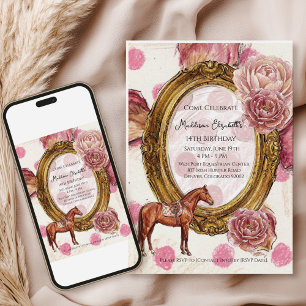 Elegant Hunter’s Equestrian Birthday Invitation