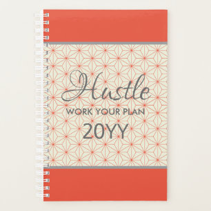 Elegant Hustle 2019 Orange Taupe Personalised Planner