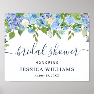 Elegant Hydrangea BRIDAL SHOWER Welcome Sign