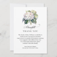 Elegant Hydrangea Floral Funeral Thank You