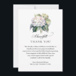 Elegant Hydrangea Floral Funeral Thank You Card<br><div class="desc">Elegant Hydrangea Watercolor Floral Bereavement Funeral Thank You
Send your thanks to family and friends with this beautiful,  simple card.</div>