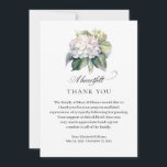 Elegant Hydrangea Floral Funeral Thank You Card<br><div class="desc">Elegant Hydrangea Watercolor Floral Bereavement Funeral Thank You
Send your thanks to family and friends with this beautiful,  simple card.</div>