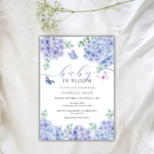Elegant Hydrangea Floral Garden Baby Shower Invitation